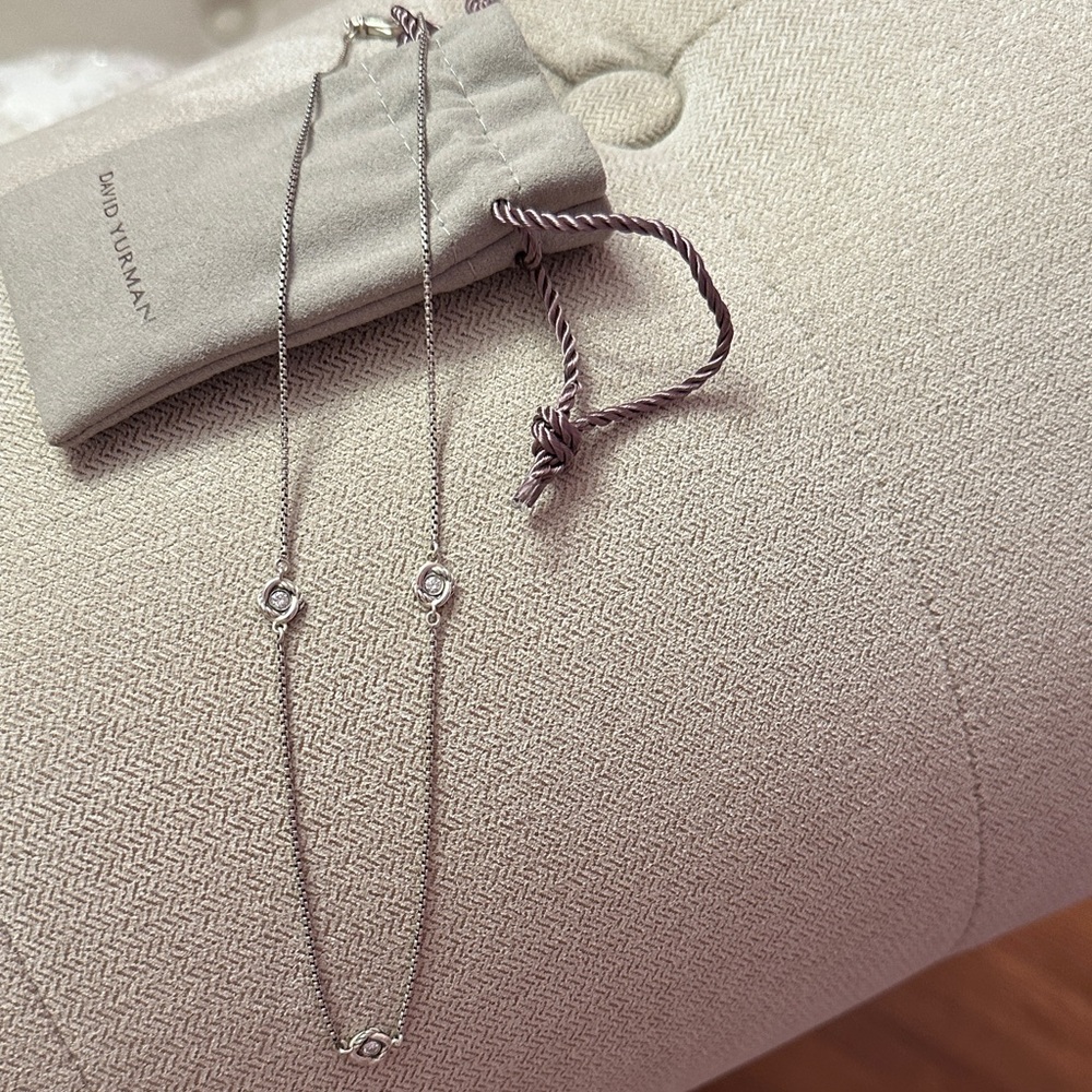 David Yurman Diamond Infinity Necklace in Sterling Silver (0.33 CTW)